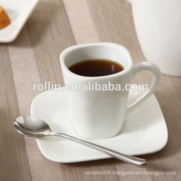 Modern Design Square Coffee Cup, ceramic Espresso Cup, Customized And Logo Printing Cop for Hotel & Restaurant